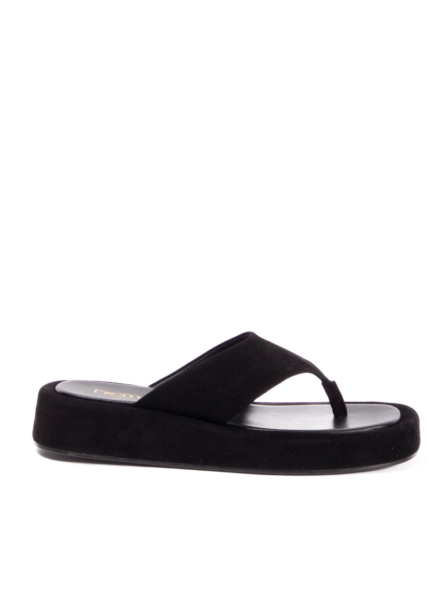 Sandale Tong Plateforme Noir