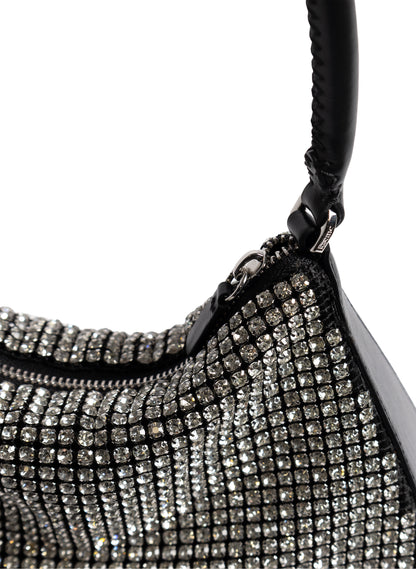 Trapeze Silver Hardware Strass/Leather Crystal/Black