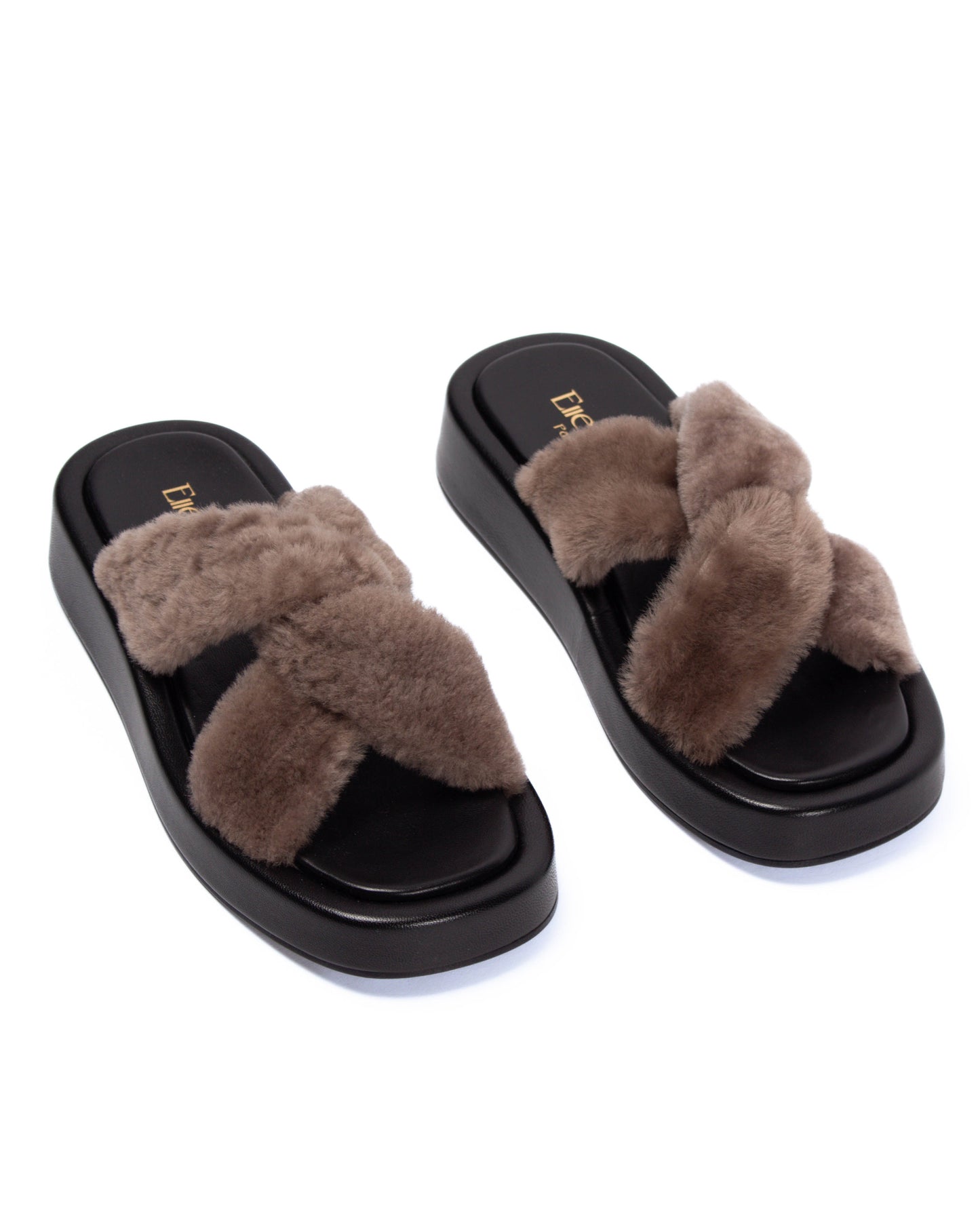 Tresse Shearling Noir/ Taupe