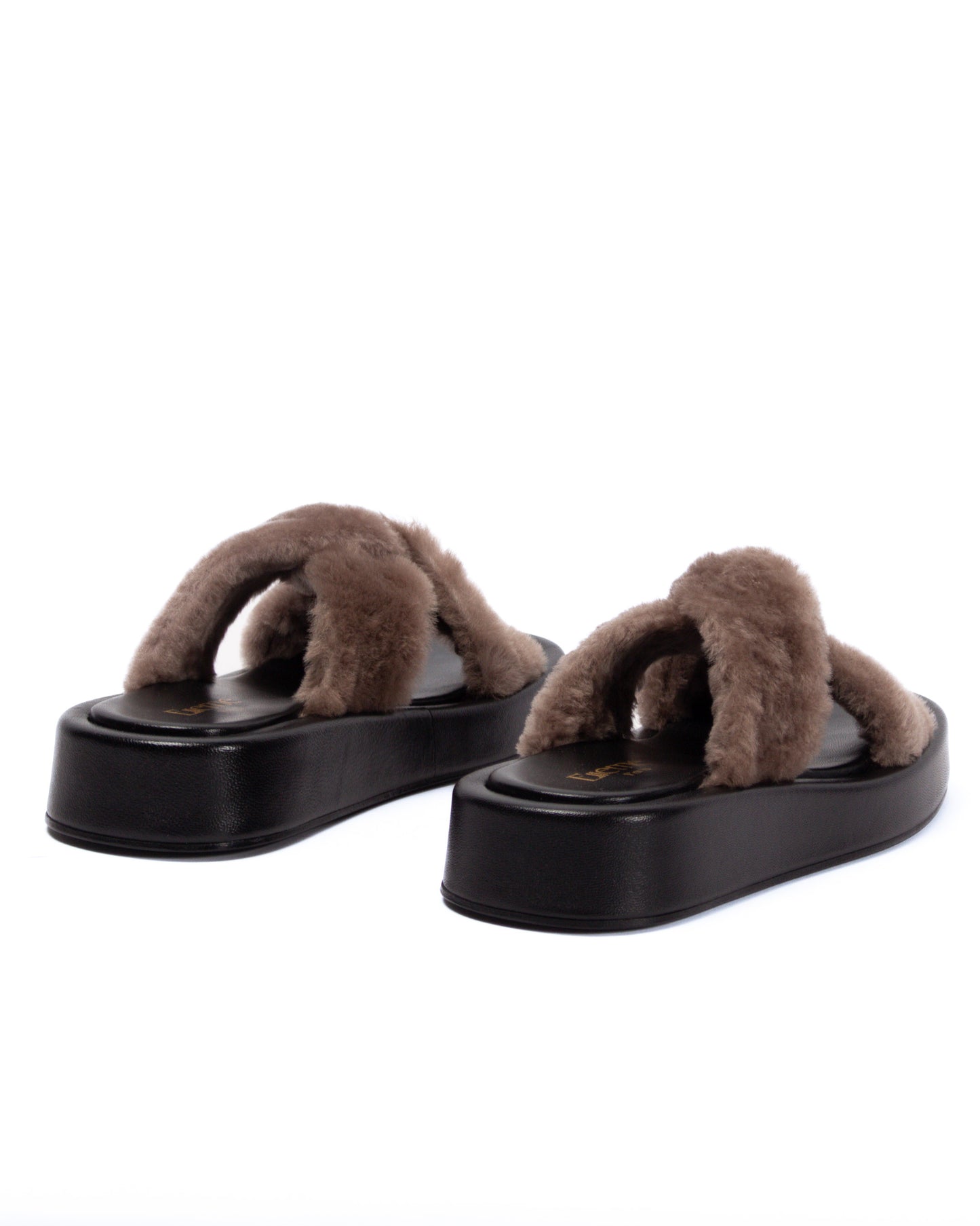 Tresse Shearling Noir/ Taupe