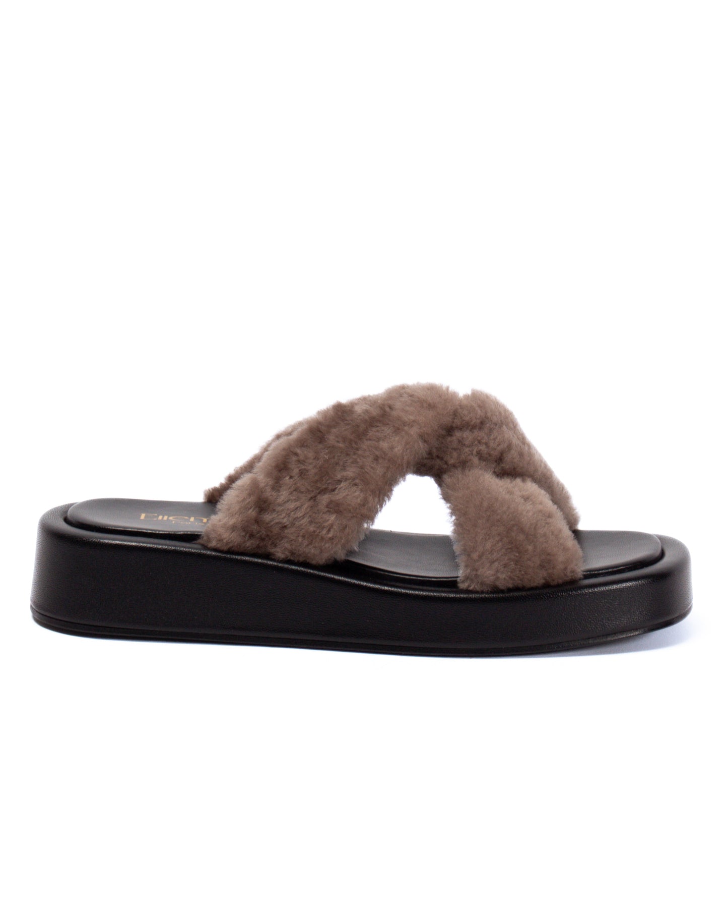 Tresse Shearling Noir/ Taupe
