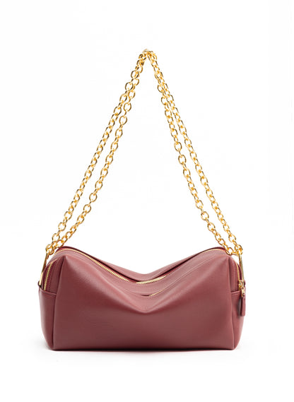 Trousse Chain Leather Burgundy