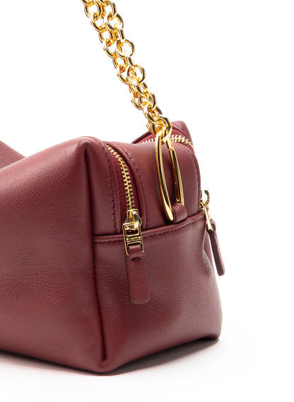 Trousse Chain Leather Burgundy