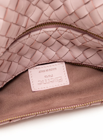 Trousse Chain Woven Leather Pink