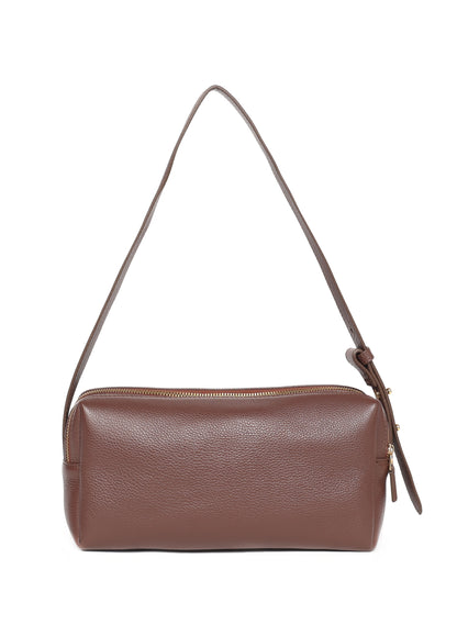 Trousse Pebbled Leather Dark Brown