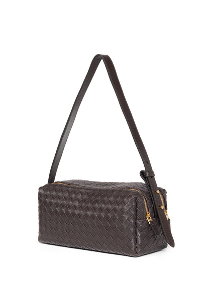 Trousse Woven Leather Dark Brown-Pre order delivery in 3 weeks