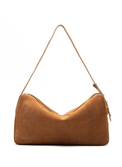 Trousse Large Suede Cognac-Pre order delivery in 3 weeks