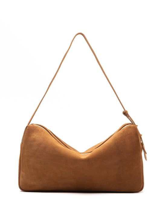 Trousse Large Suede Cognac-Pre order delivery in 3 weeks