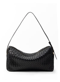 Trousse Large Woven Leather Black