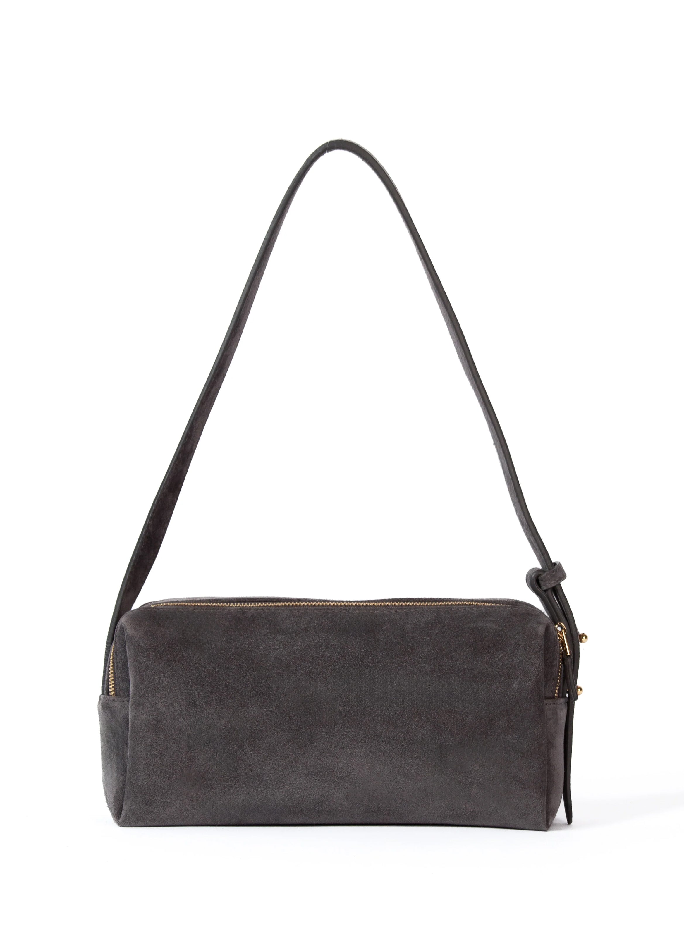 Grey suede hot sale shoulder bag