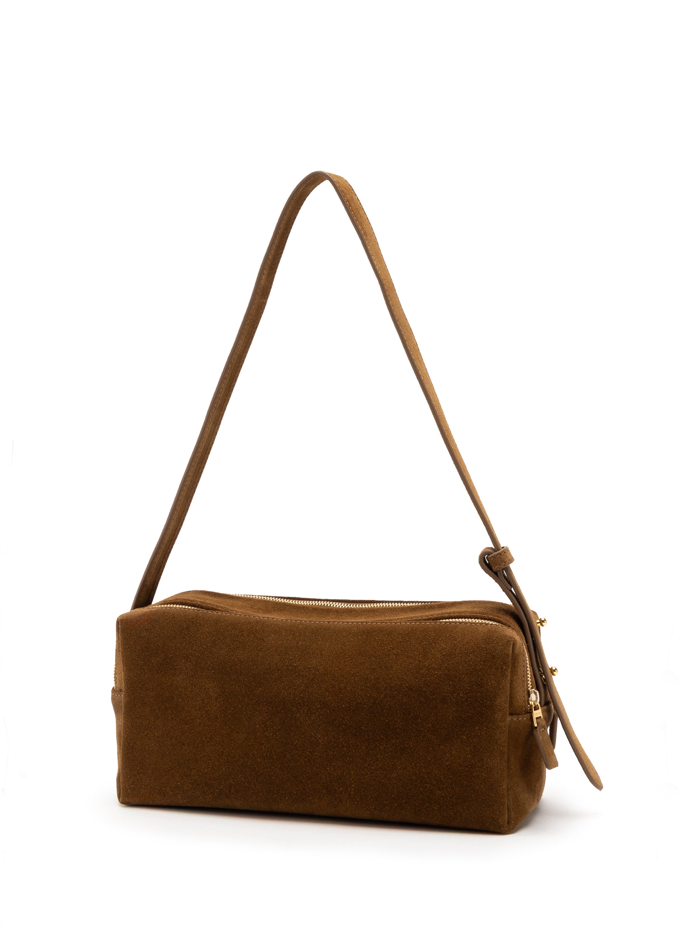 Trousse Suede Tabacco - French Bags for Women - Elleme