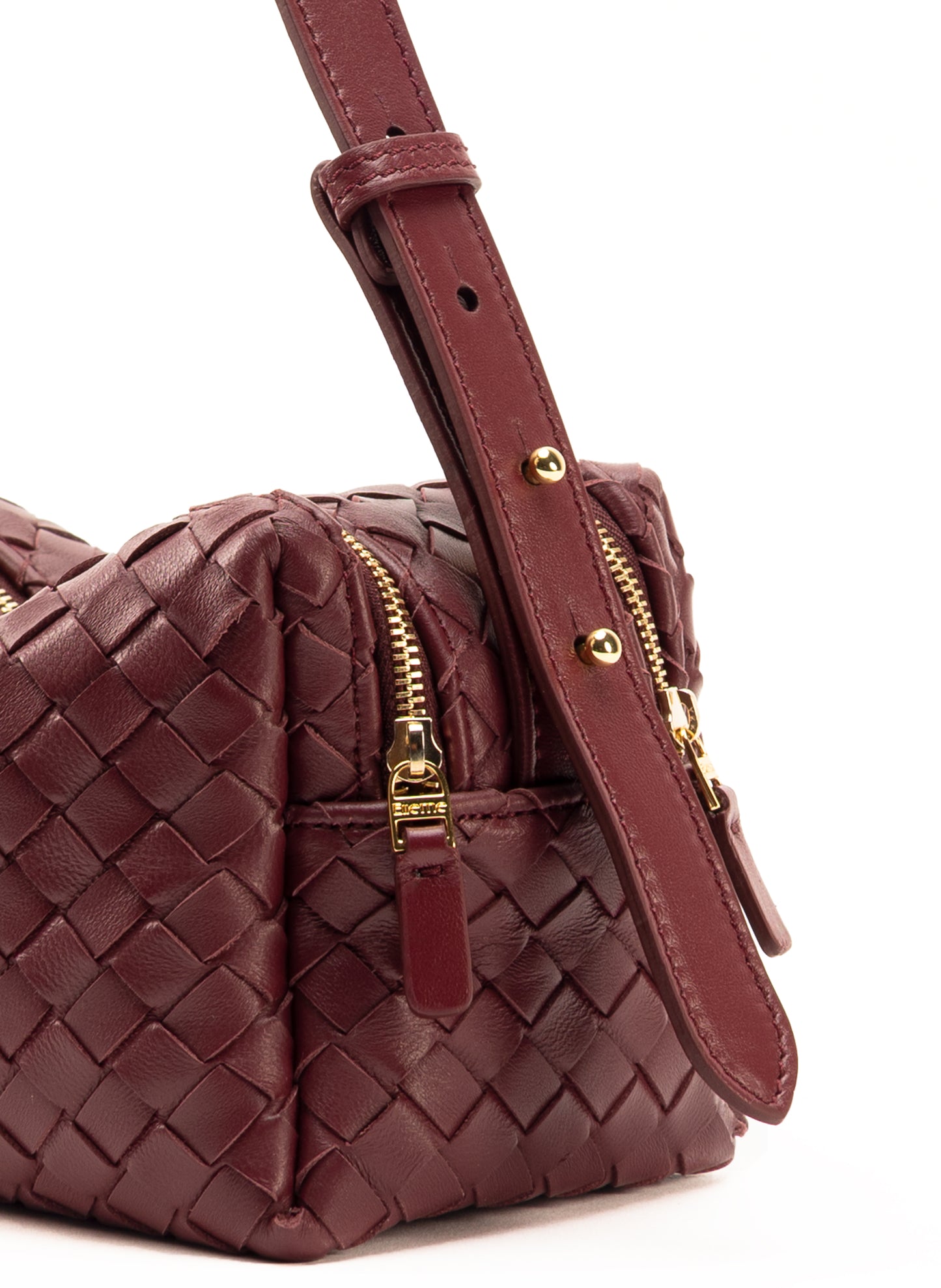Trousse Woven Leather Burgundy