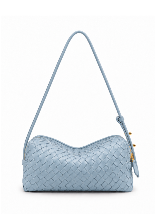 Trousse Woven Leather Arctic Blue