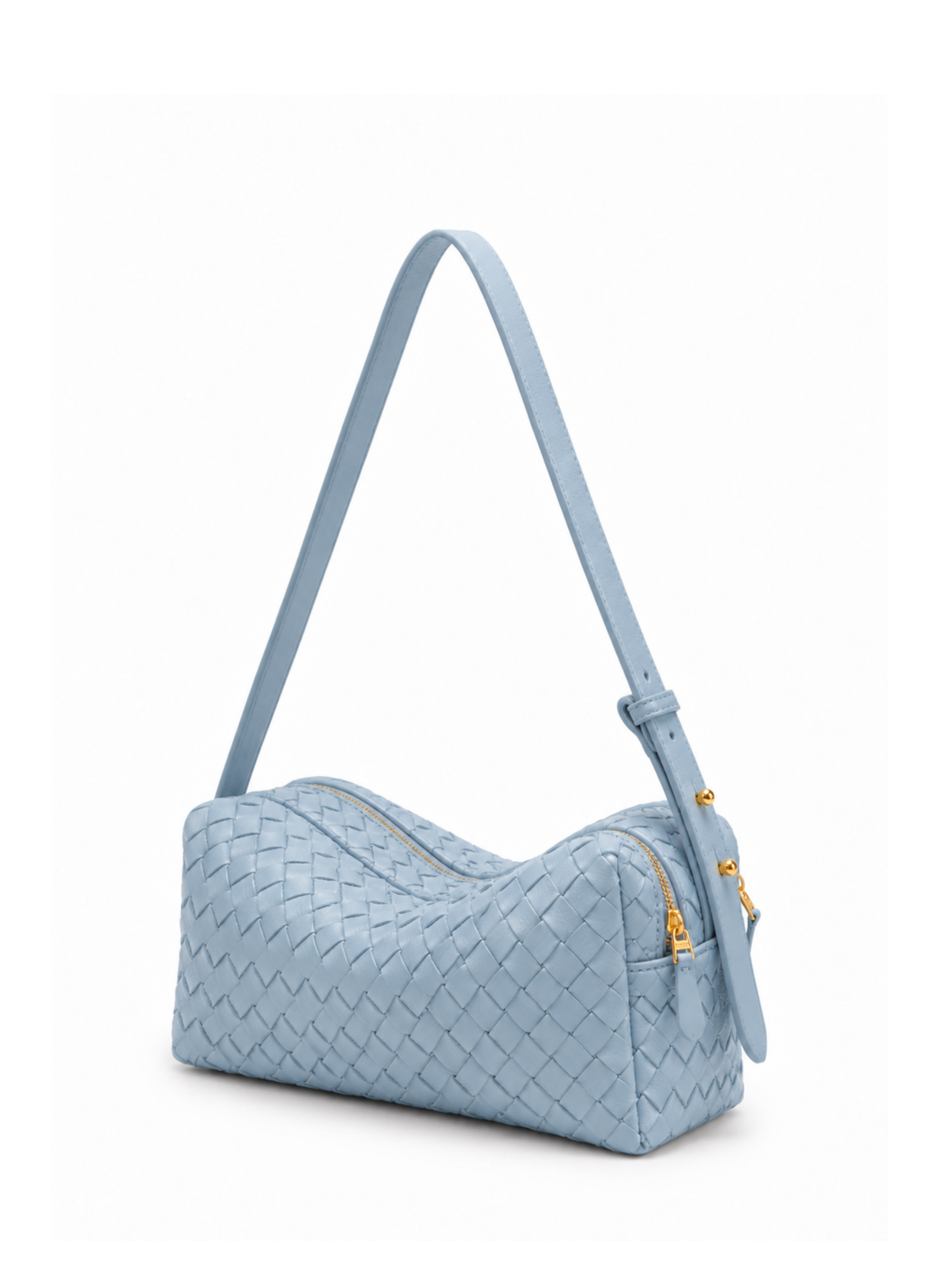 Trousse Woven Leather Arctic Blue