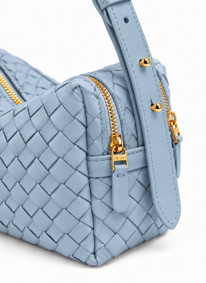 Trousse Woven Leather Arctic Blue
