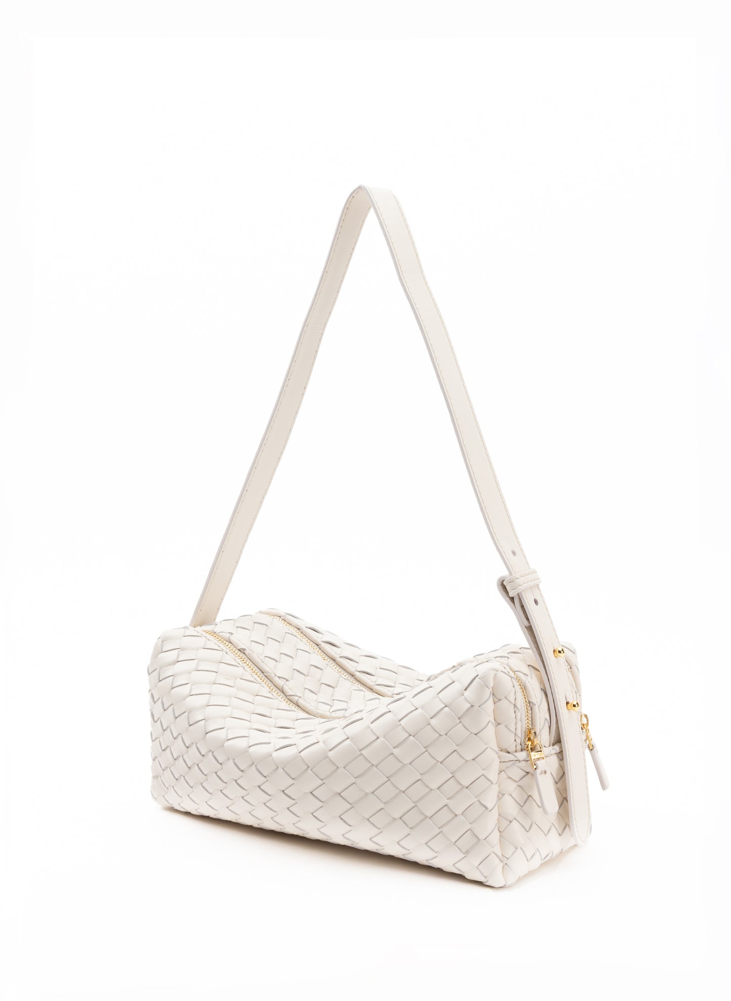 Trousse Woven Leather Ivory