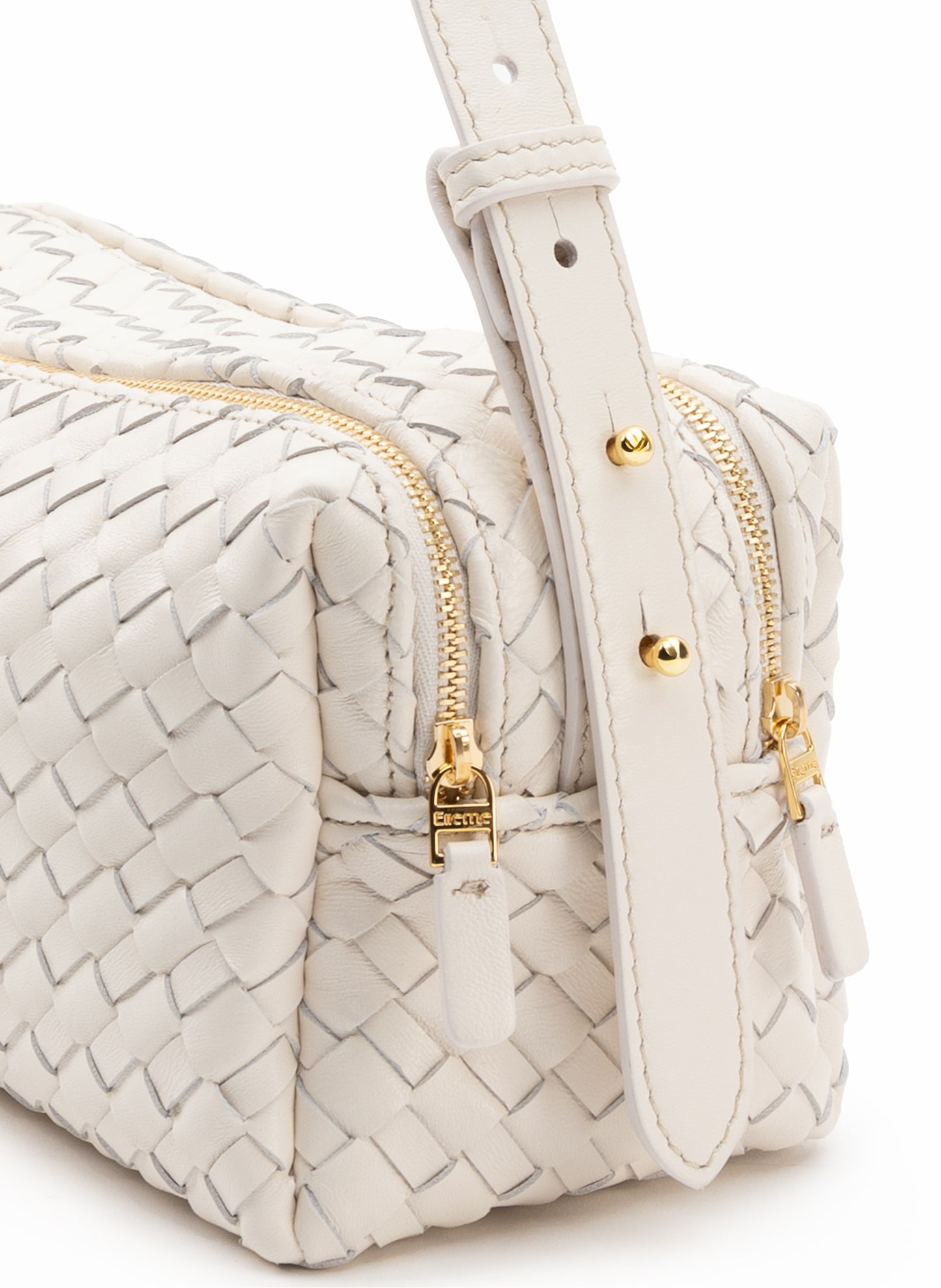 Trousse Woven Leather Ivory