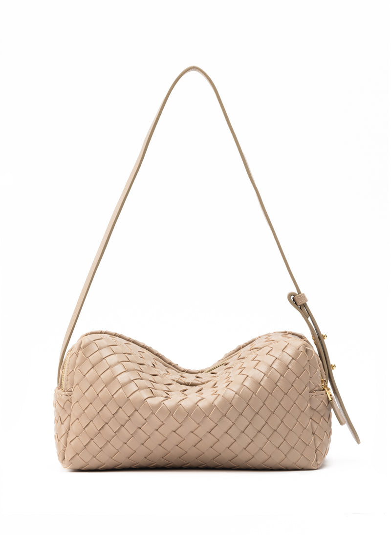 Trousse Woven Leather Taupe