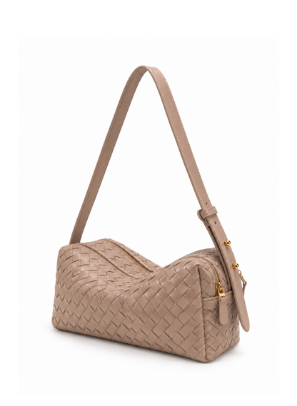 Trousse Woven Leather Taupe