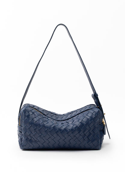 Trousse Woven Leather Navy