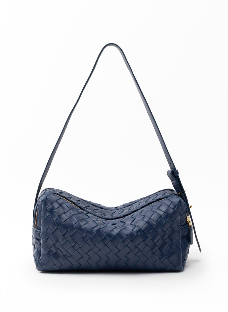 Trousse Woven Leather Navy