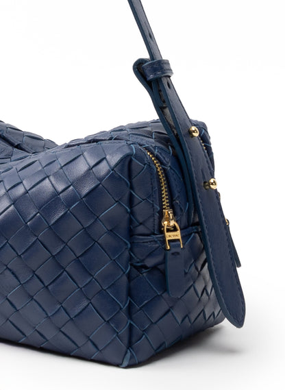 Trousse Woven Leather Navy