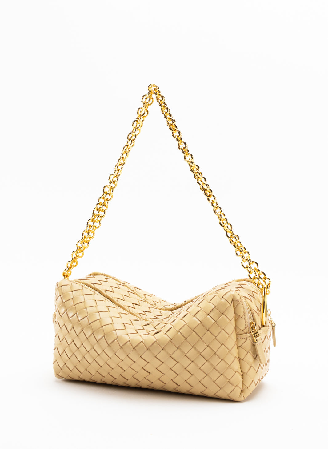 Tate Woven Frame Clutch in Butter