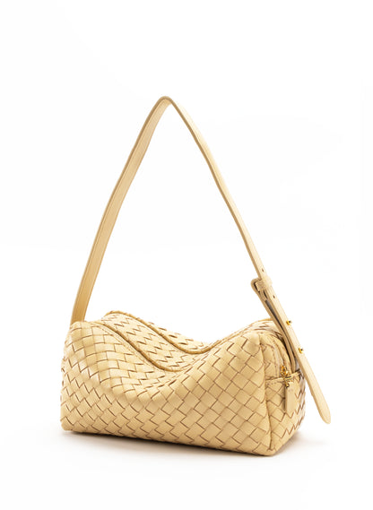 Trousse Woven Leather Butter-Pre order delivery in 3 weeks