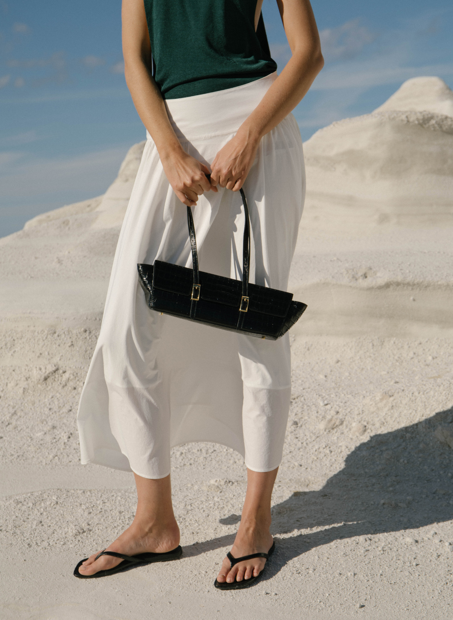 Le Bateau Croco Embossed Leather Black
