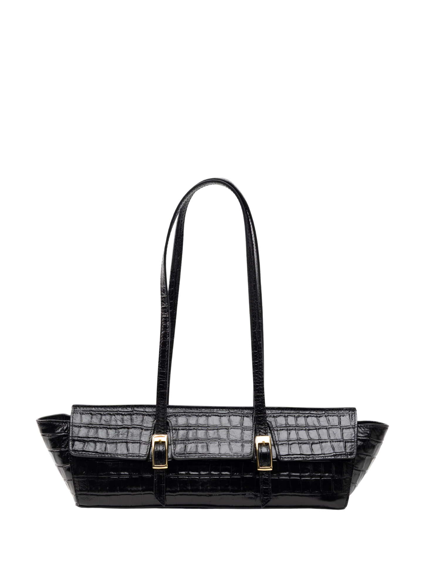 Le Bateau Croco Embossed Leather Black
