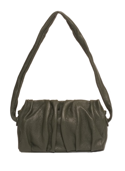 Vague Pebbled Leather Military Green