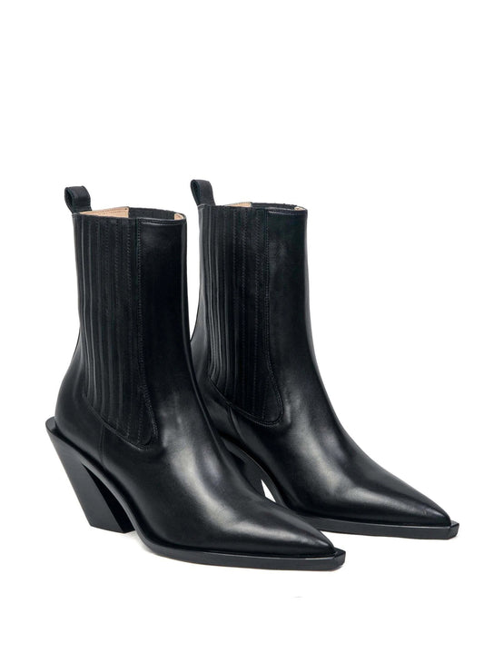 Éclair Boots Elastic Leather Black