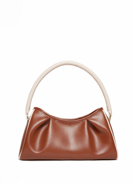 Dimple Leather Cognac Beige - French Leather Bags - Elleme