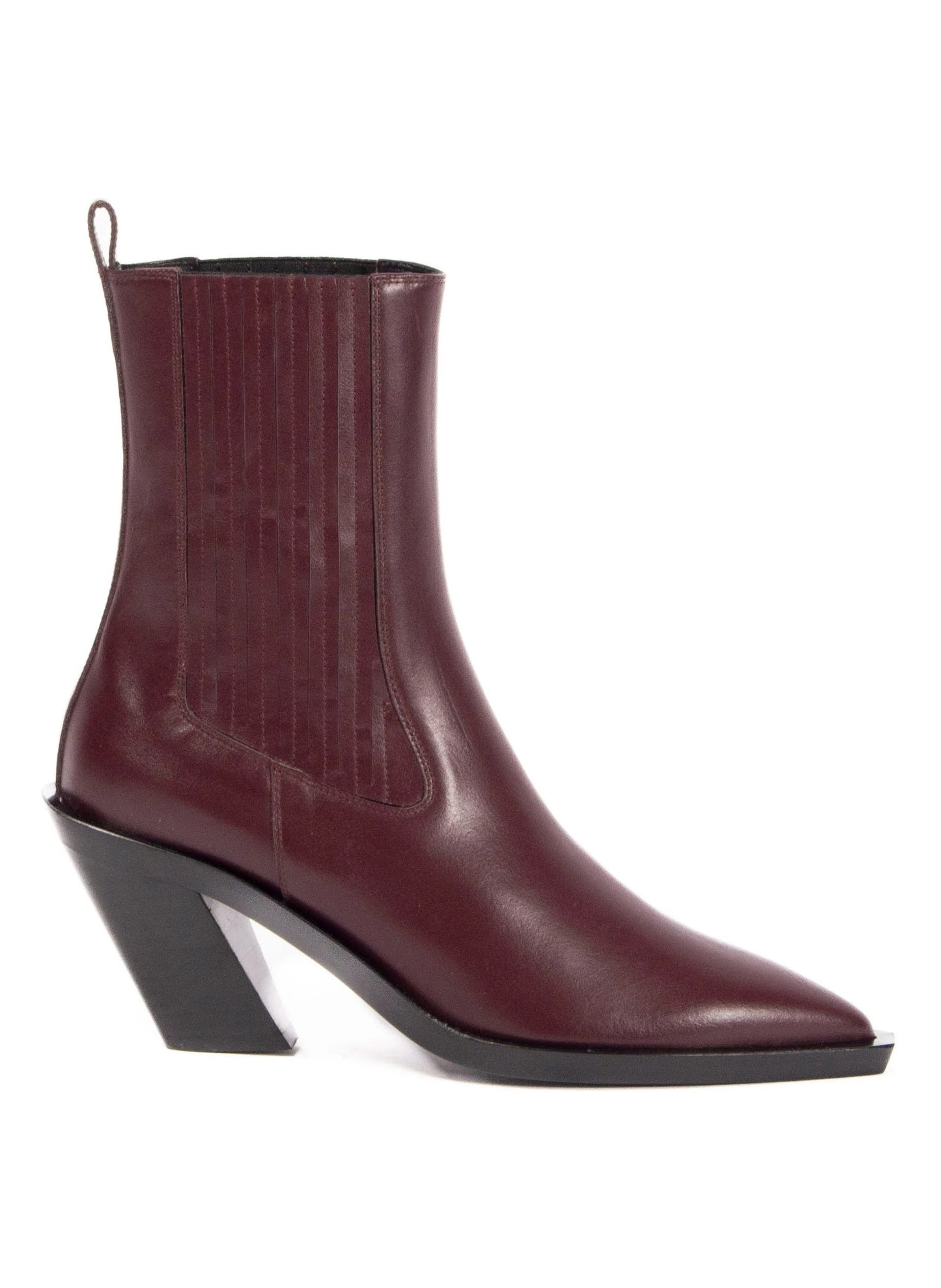 Eclair Boots Elastic Leather Burgundy