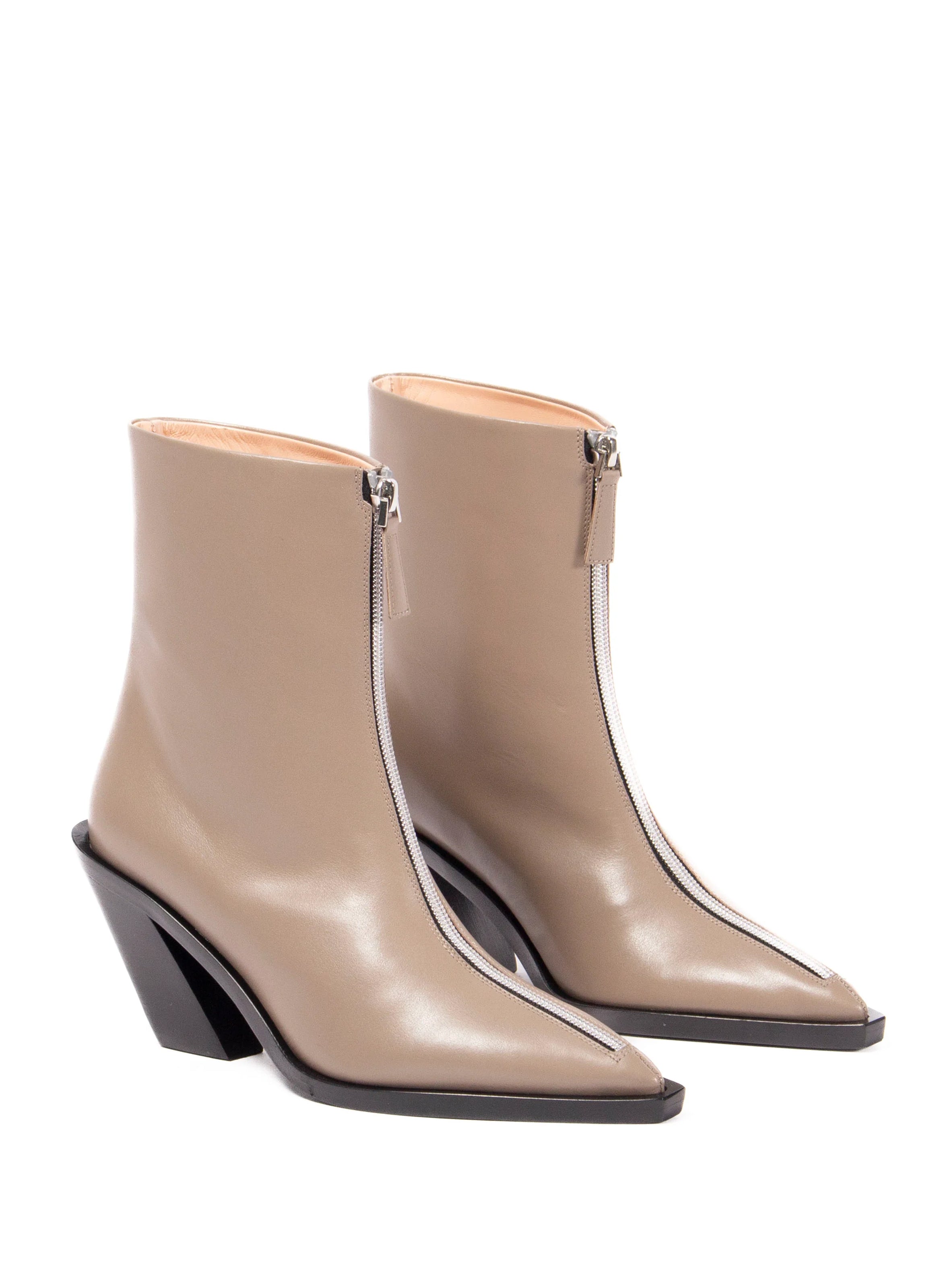 Zara heeled leather square toe cheap ankle boots