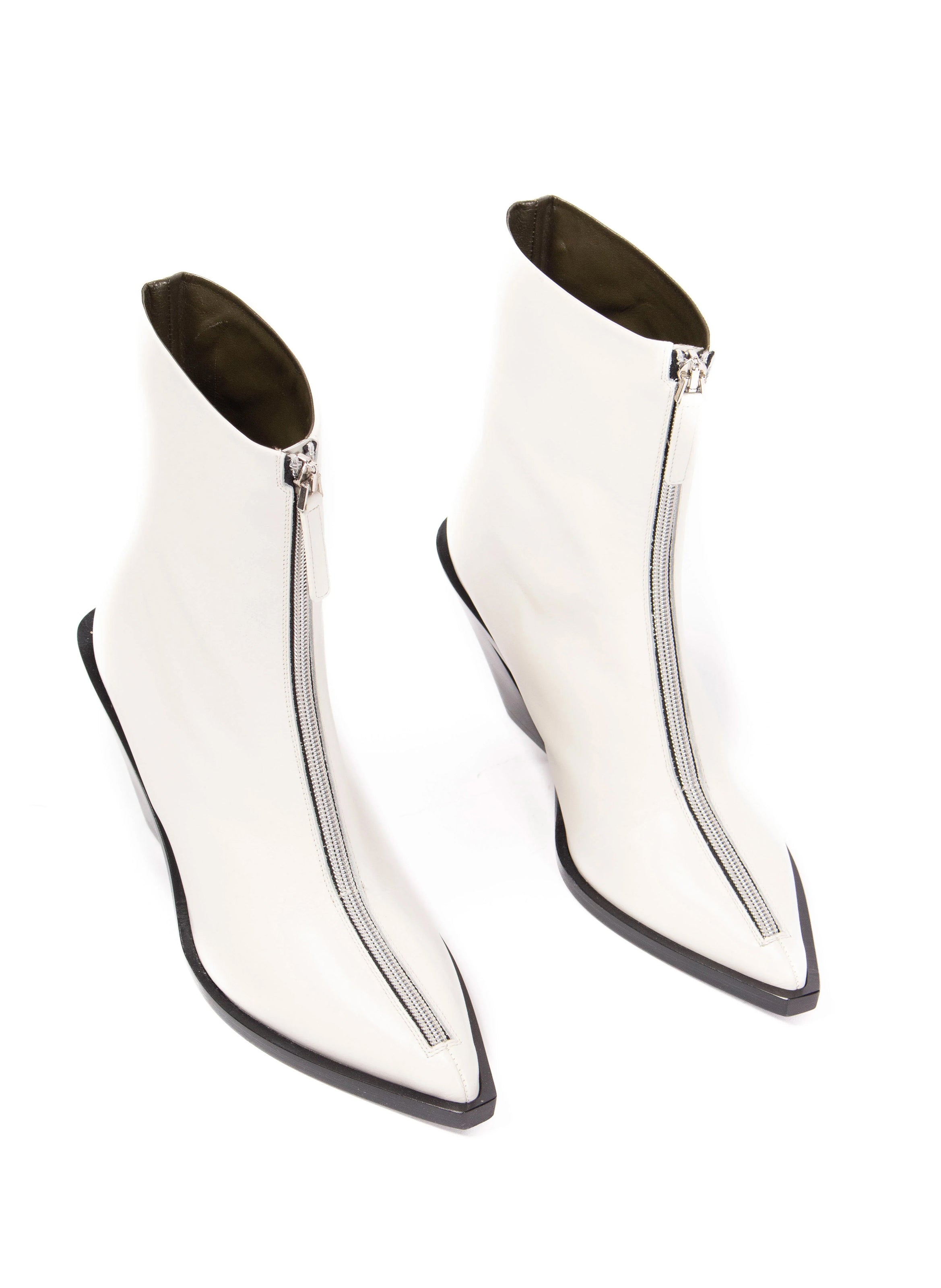 White on sale zipper boots