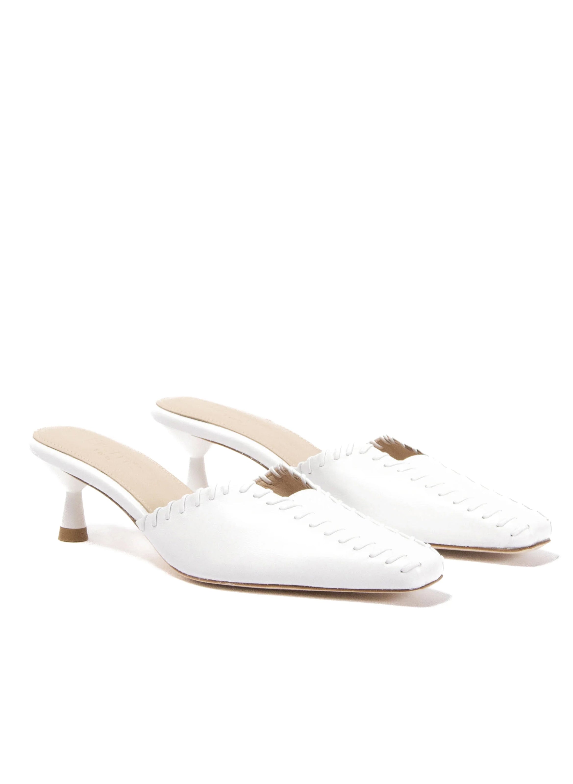 Mules Stitch - White – Elleme