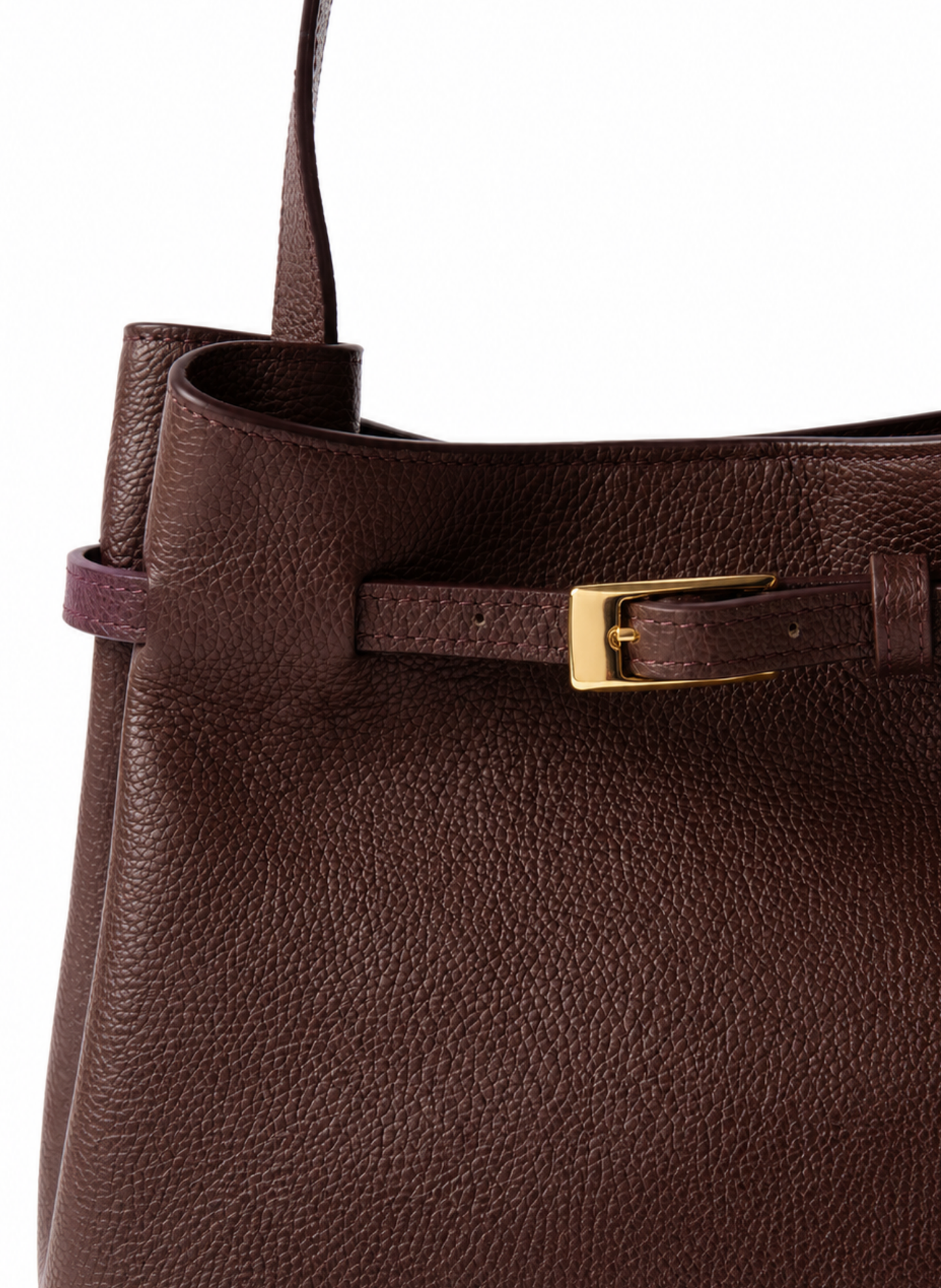 Belt Bag Small Pebbled Leather Dark Brown