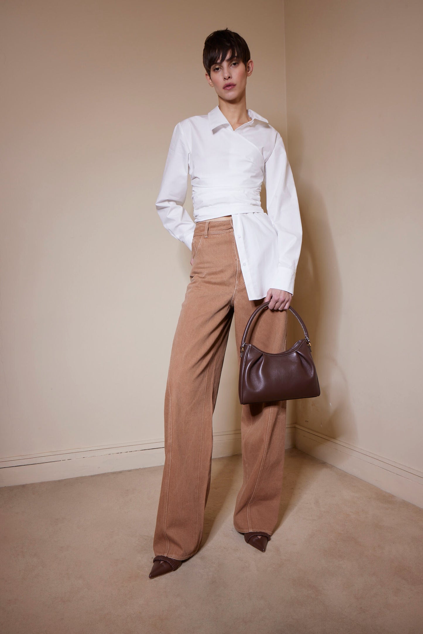Brown Stitched Trousers