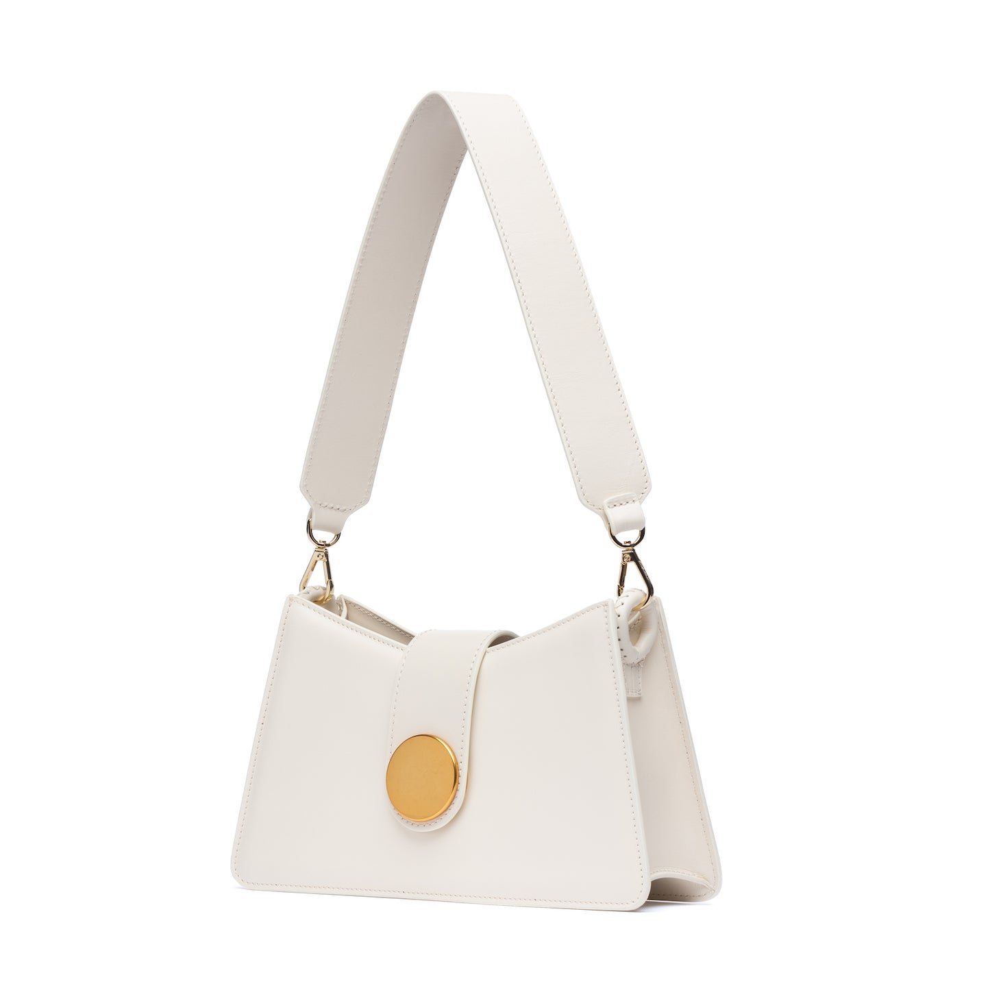 Boucle Sac à Bandoulière Cuir Crème