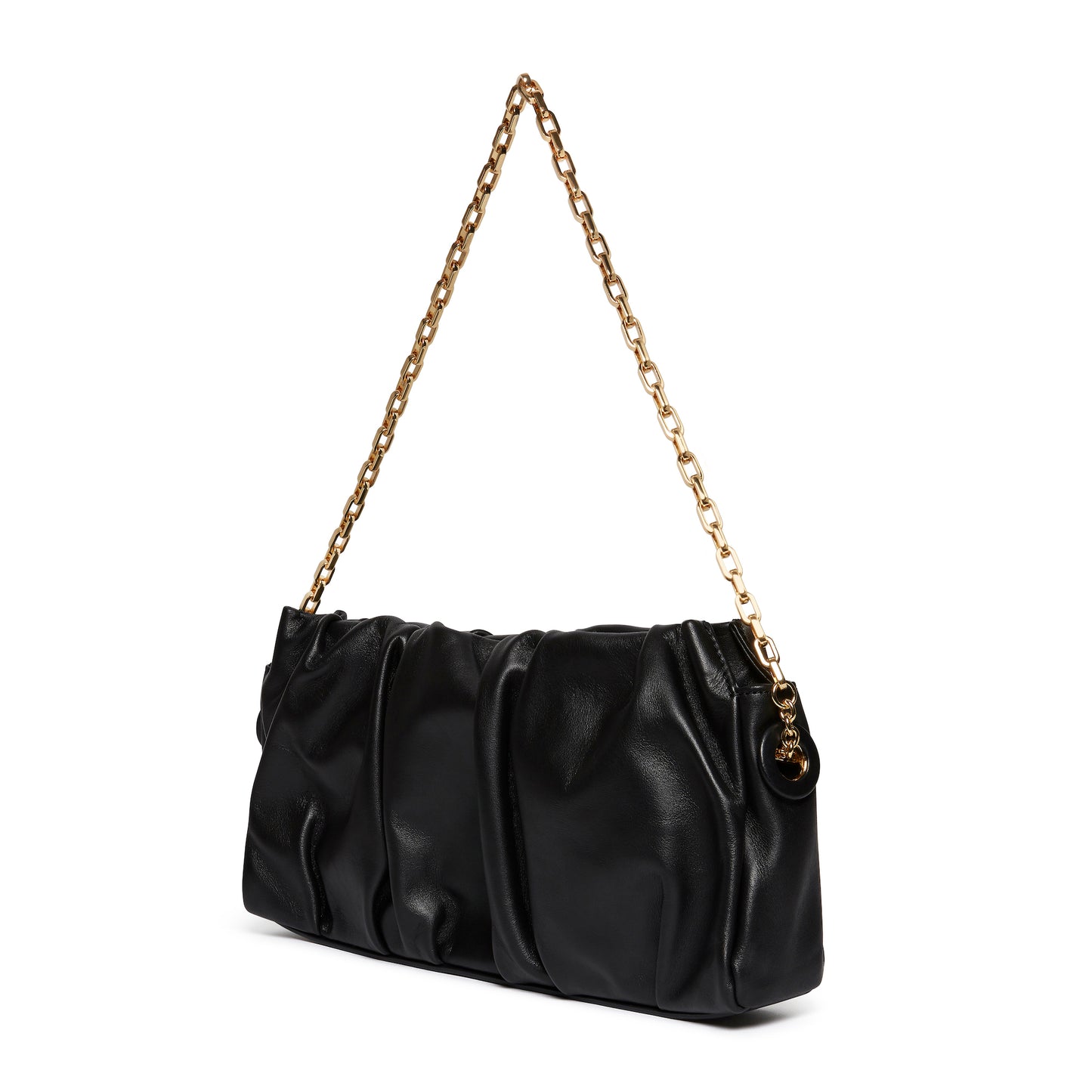 Long Vague Leather with chain Black